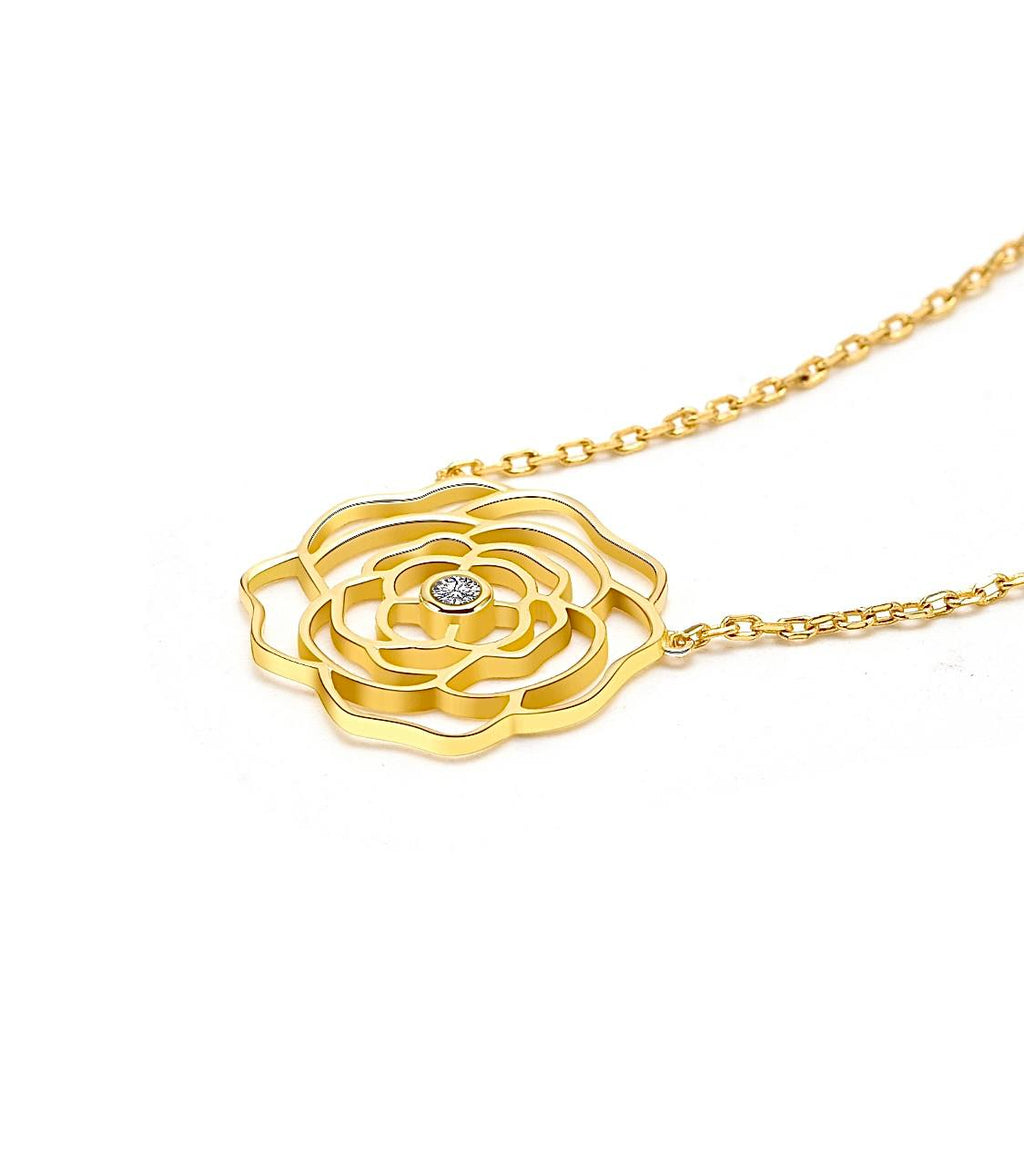 Rosé pendant necklace in gold