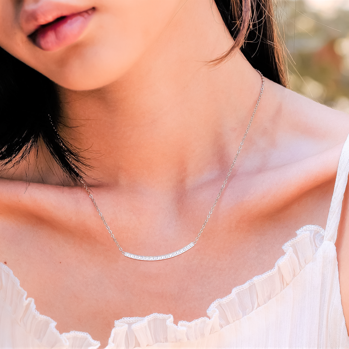 Rose gold Mini Smile adjustable necklace