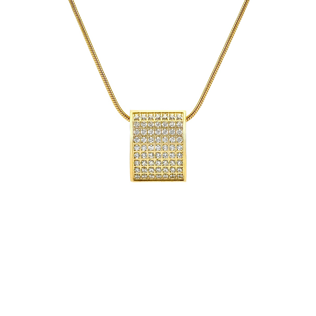 Gold pavé necklace with coil chain