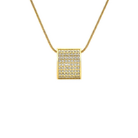 Gold pavé necklace with coil chain