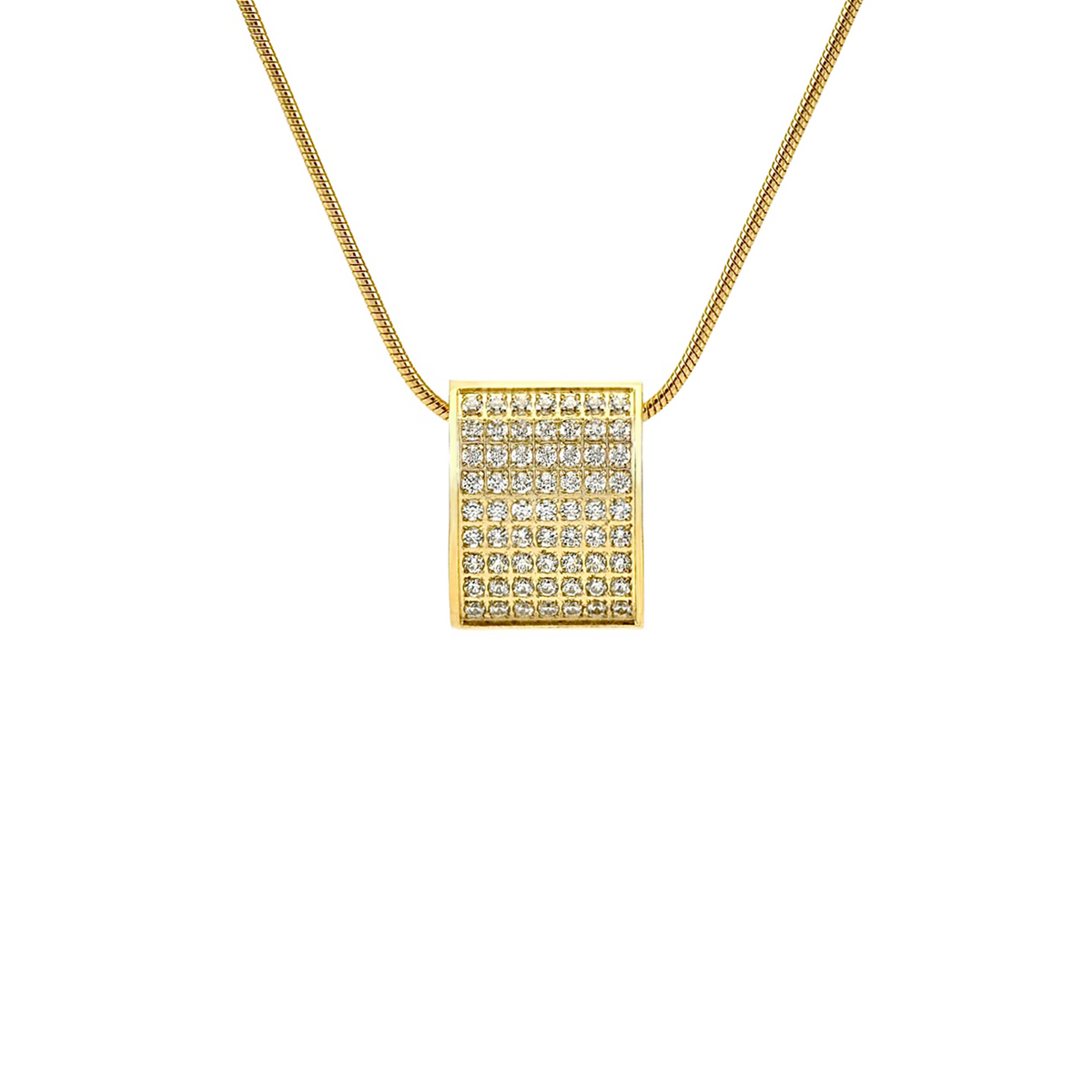 Gold pavé necklace with coil chain