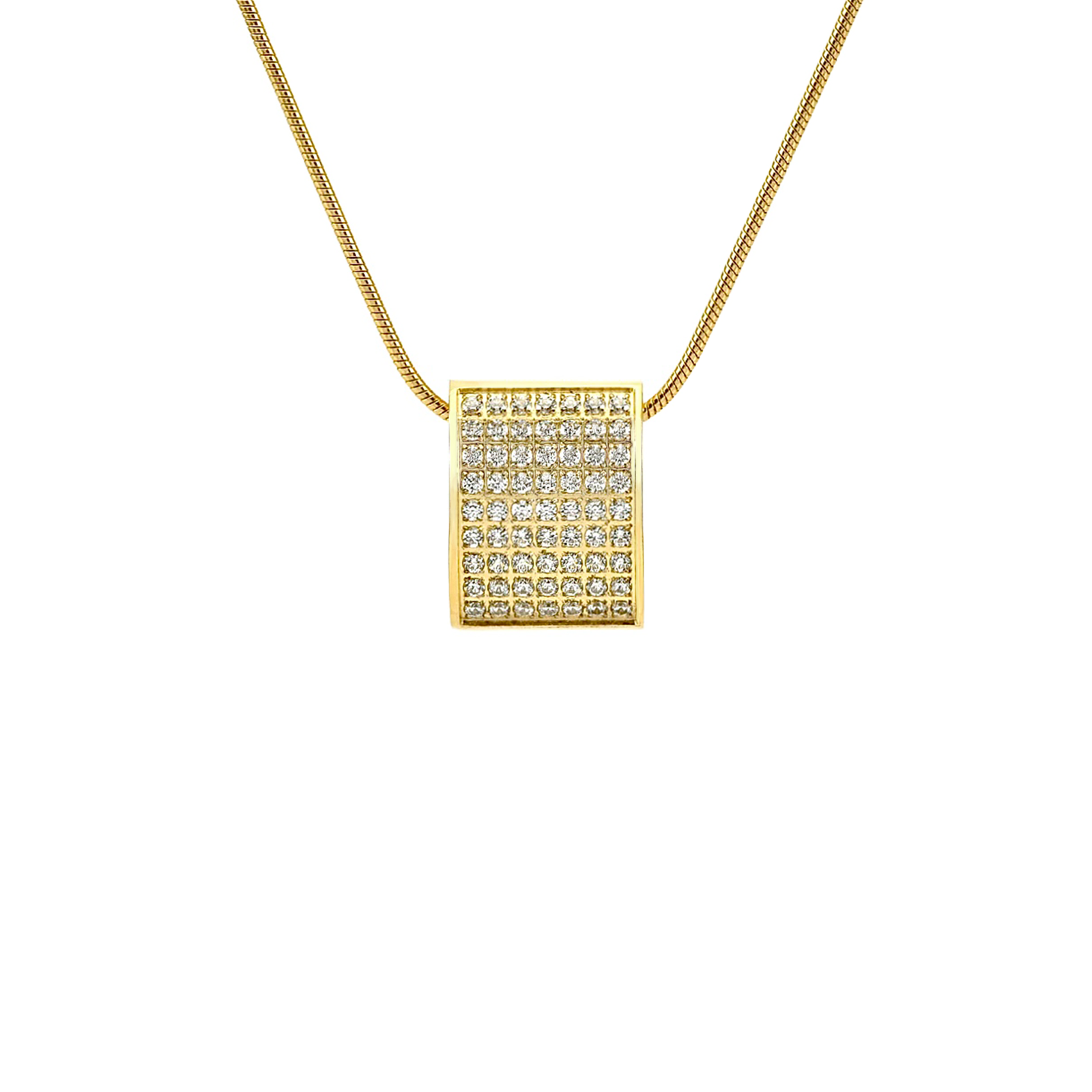 Stunning Gold Pavé Necklace with Coil Chain