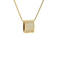 Gold pavé necklace with coil chain