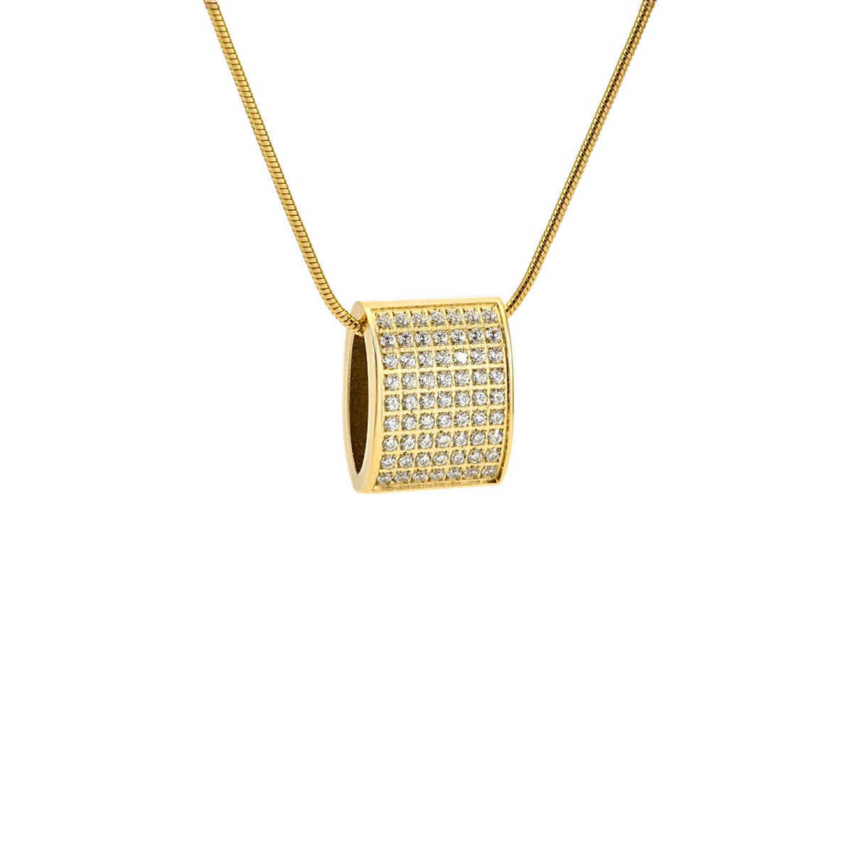 Gold pavé necklace with coil chain