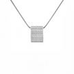 Glamorous Silver Pavé Necklace with Coil Chain