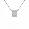 Glamorous Silver Pavé Necklace with Coil Chain