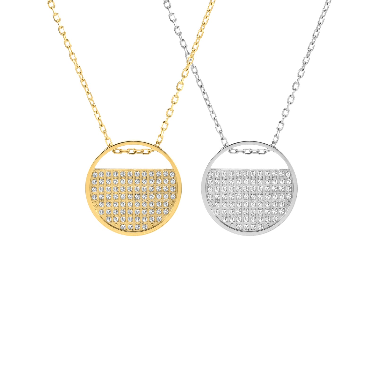 Luxe Gold Pavé Lune Pendant