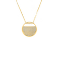 Gold pavé Lune pendant