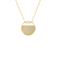 Gold pavé Lune pendant