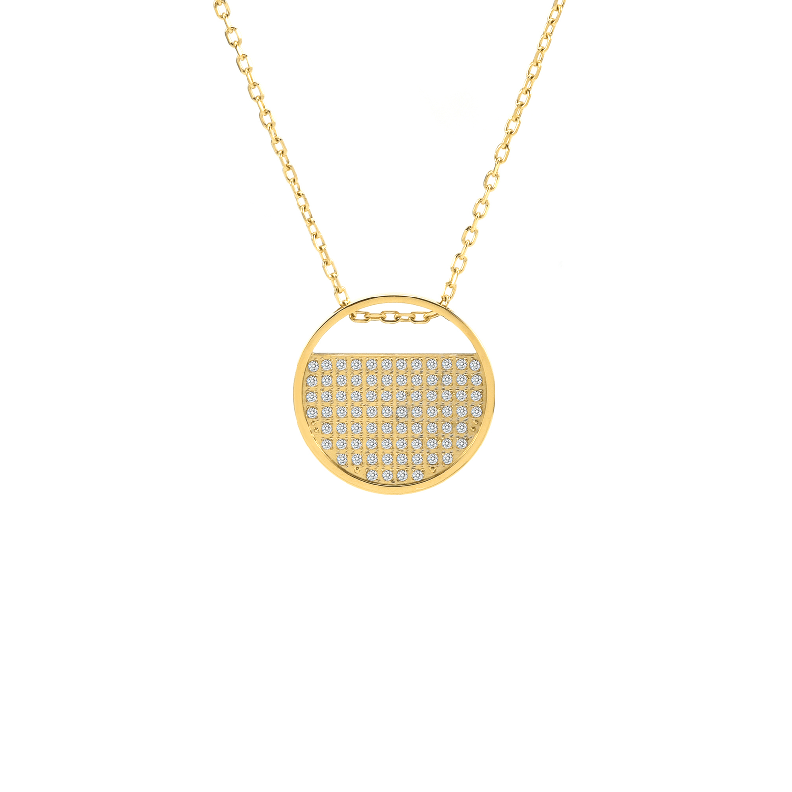 Luxe Gold Pavé Lune Pendant