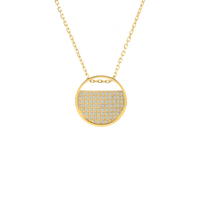 Luxe Gold Pavé Lune Pendant