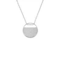 Stainless steel pavé Lune pendant