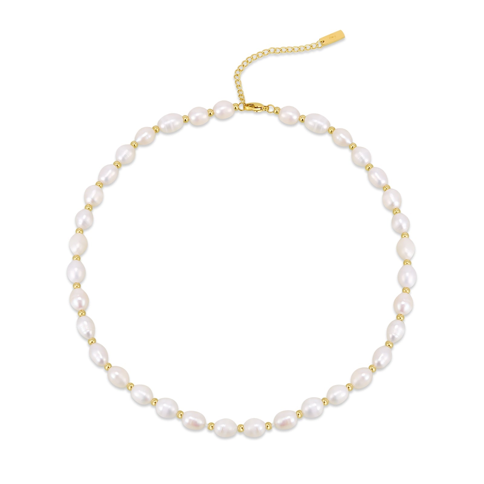 Dramatic Interlaced Freshwater Pearl & Gold Bead Necklace