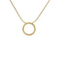 Halo white enamel pendant with 30 pavé stones