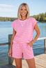 Effortless Striped Cap Sleeve Two-Piece Set