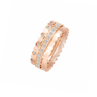 Rose gold Mon Rêve hexagonal stackable ring trio