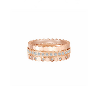 Rose gold Mon Rêve hexagonal stackable ring trio