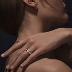 Rose gold Mon Rêve hexagonal stackable ring trio