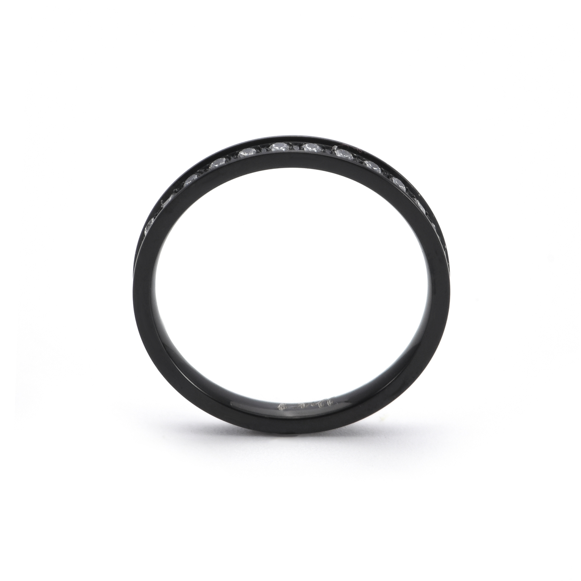 Chic Black Stacking .01 ct Eternity Ring [Thin Band]