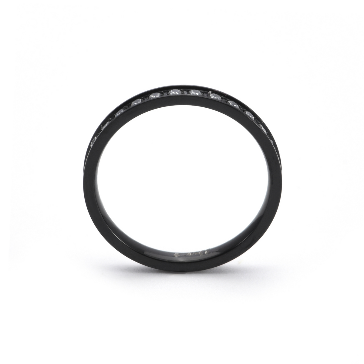 Black thin-band stacking eternity ring