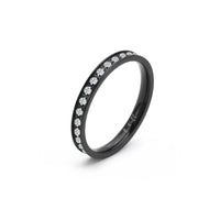 Black thin-band stacking eternity ring