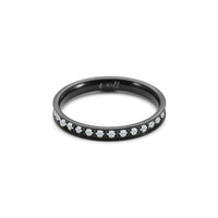 Black thin-band stacking eternity ring