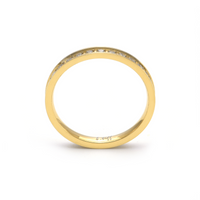 Gold thin-band stacking eternity ring