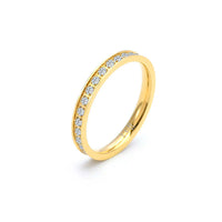 Gold thin-band stacking eternity ring