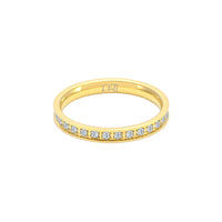 Gold thin-band stacking eternity ring