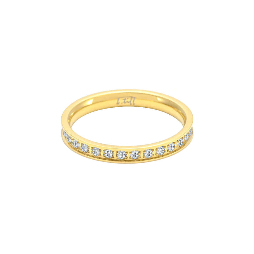 Flawless Gold Stacking .01 ct Eternity Ring [Thin Band]