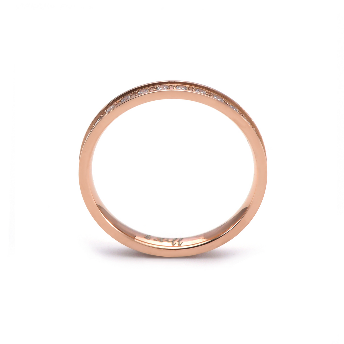 Rose gold thin-band stacking eternity ring