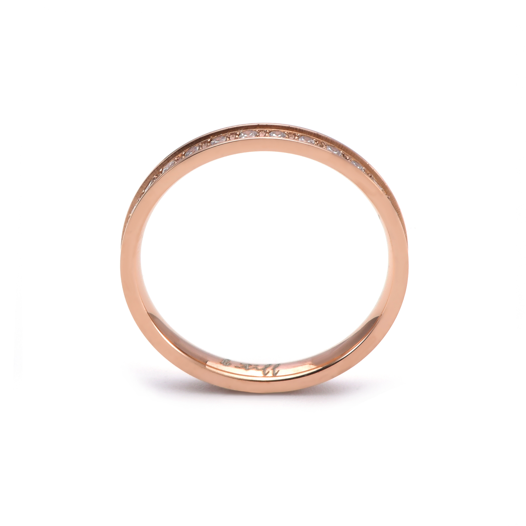 Modern Rose Gold Stacking .01 ct Eternity Ring [Thin Band]