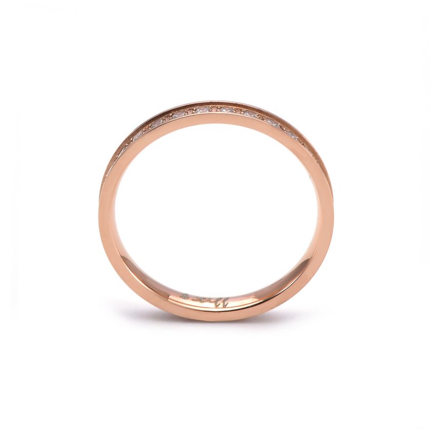 Modern Rose Gold Stacking .01 ct Eternity Ring [Thin Band]