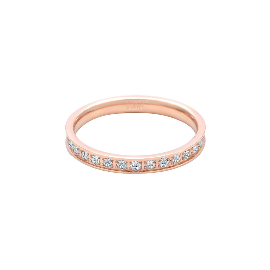Rose gold thin-band stacking eternity ring