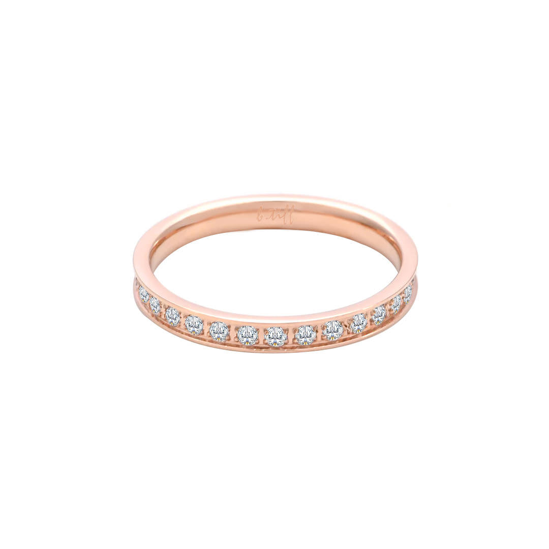 Rose gold thin-band stacking eternity ring