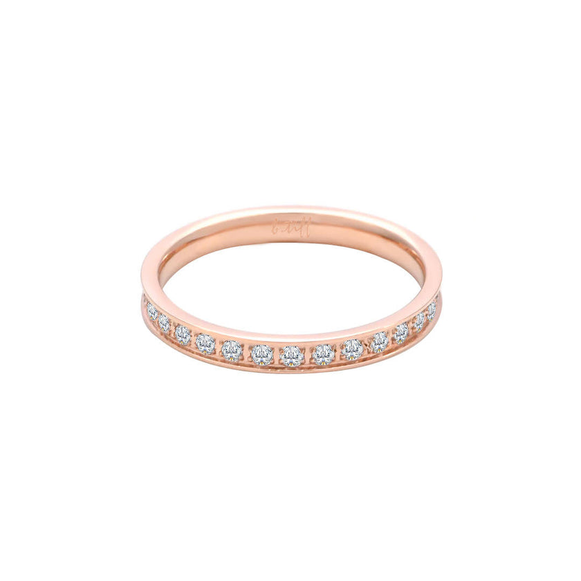 Modern Rose Gold Stacking .01 ct Eternity Ring [Thin Band]
