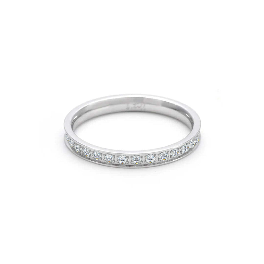 Thin-band stacking eternity ring