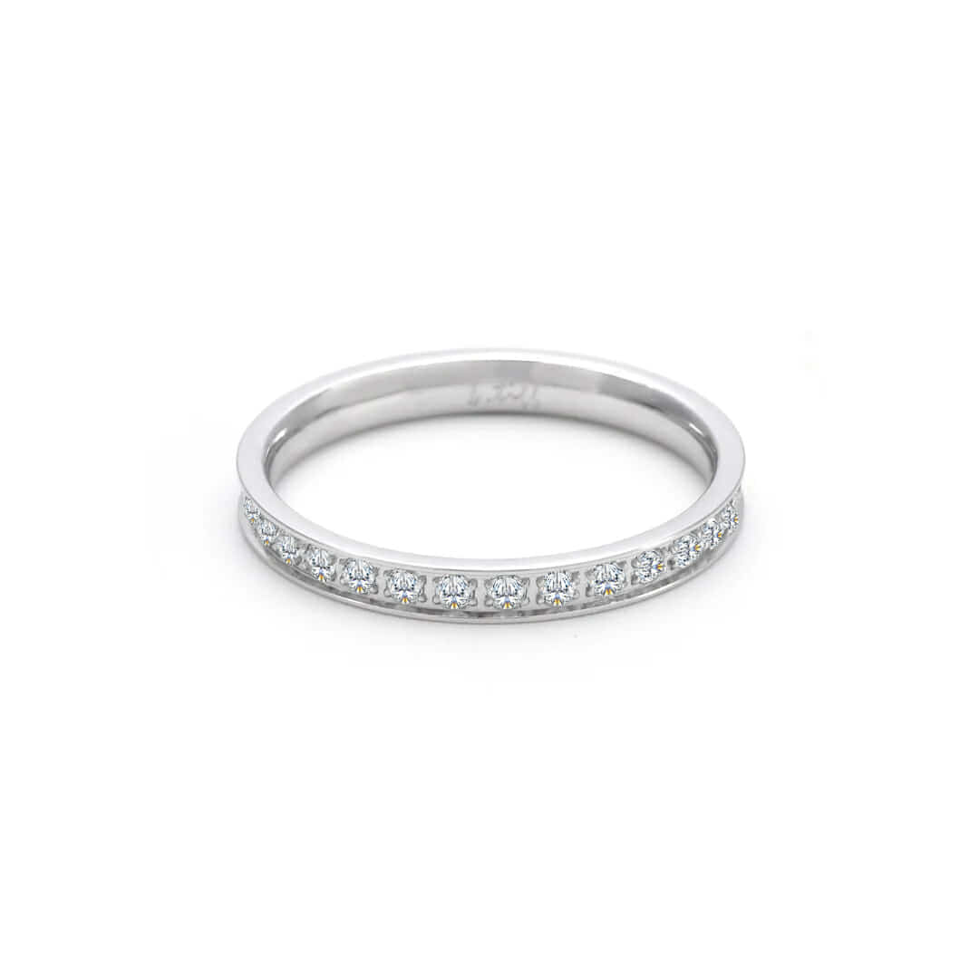Thin-band stacking eternity ring