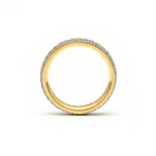 Gold three-row eternity ring