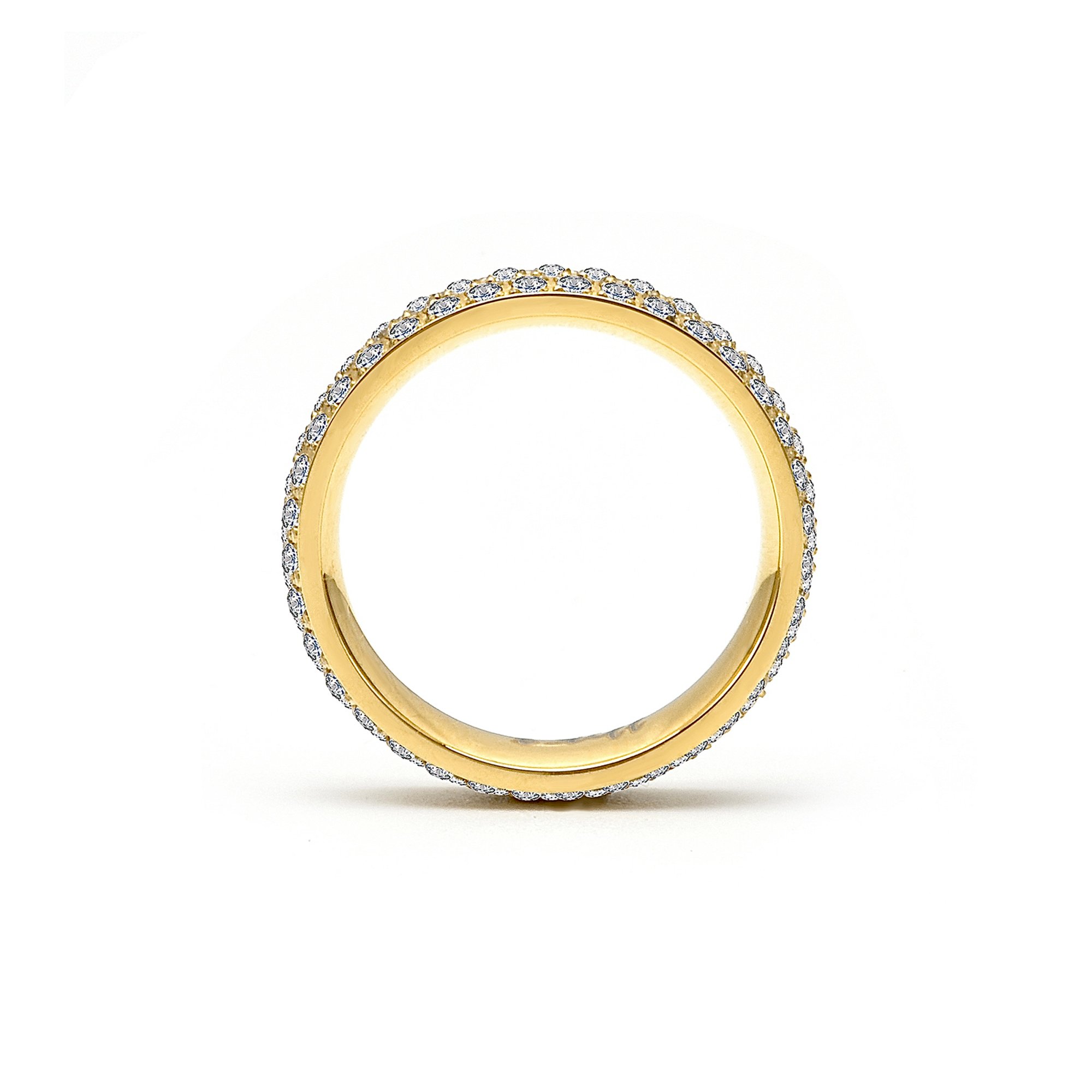 Impeccable Gold Three-Row Eternity Ring