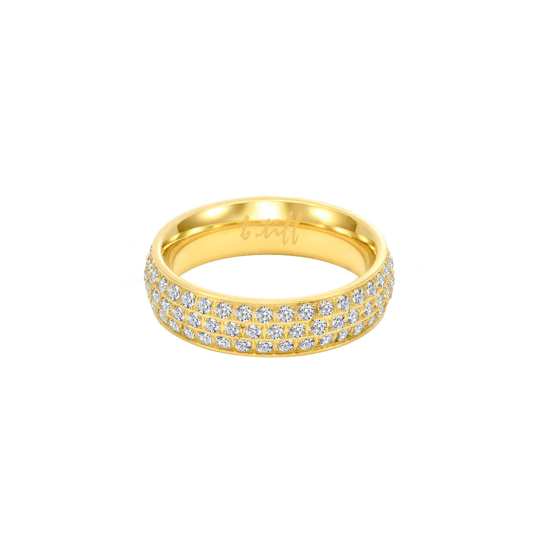 Impeccable Gold Three-Row Eternity Ring