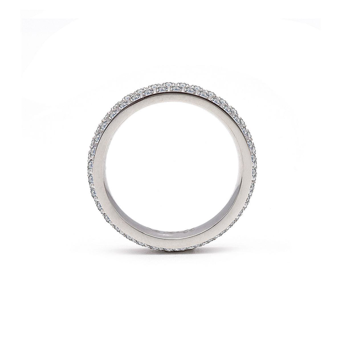 Three-row eternity ring