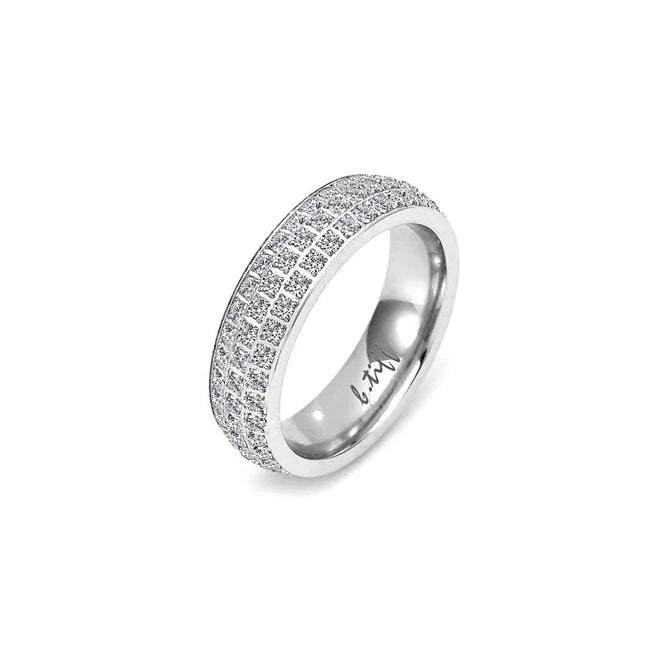 Dazzling Three-Row Eternity Ring
