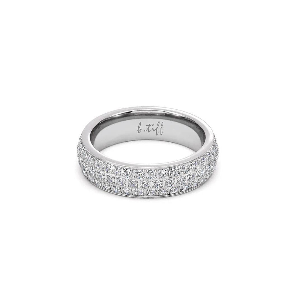 Three-row eternity ring