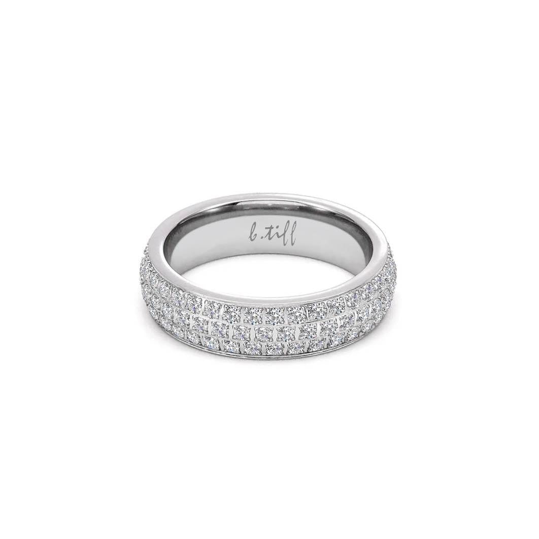 Dazzling Three-Row Eternity Ring