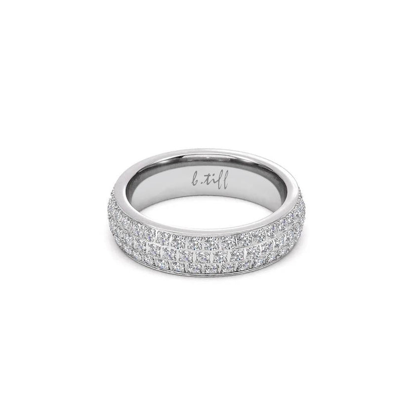 Dazzling Three-Row Eternity Ring