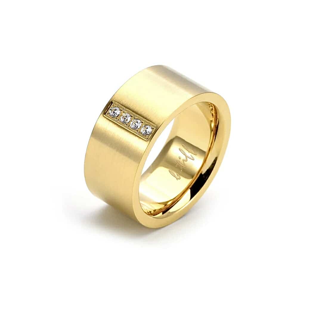 Attention Seeker 4-Stone Gold Wide Ring