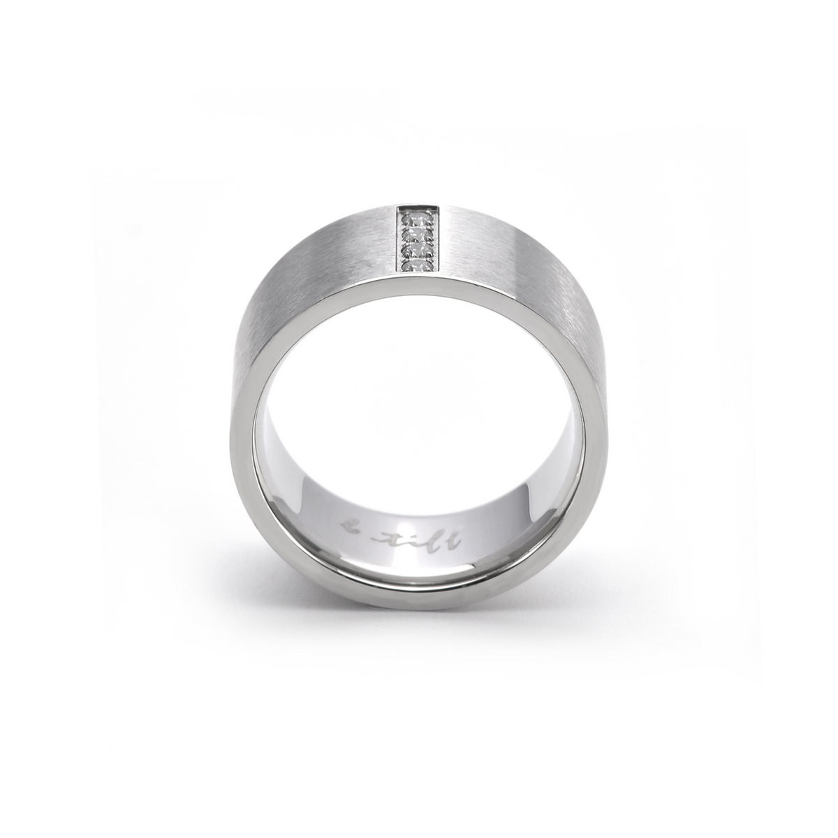 Four-stone wide-band ring