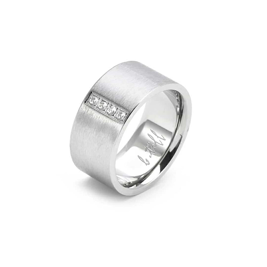 Four-stone wide-band ring