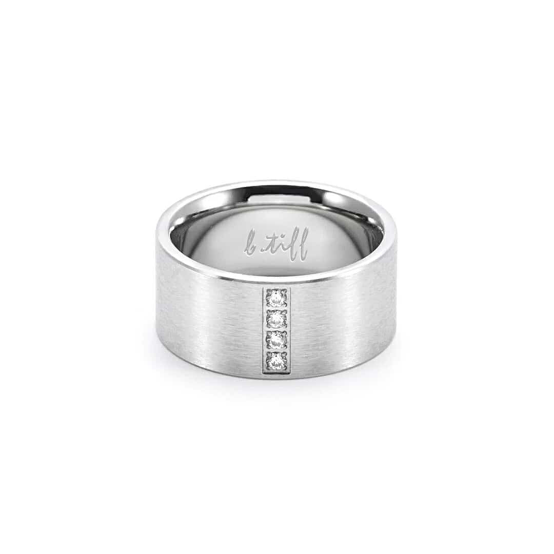 Four-stone wide-band ring